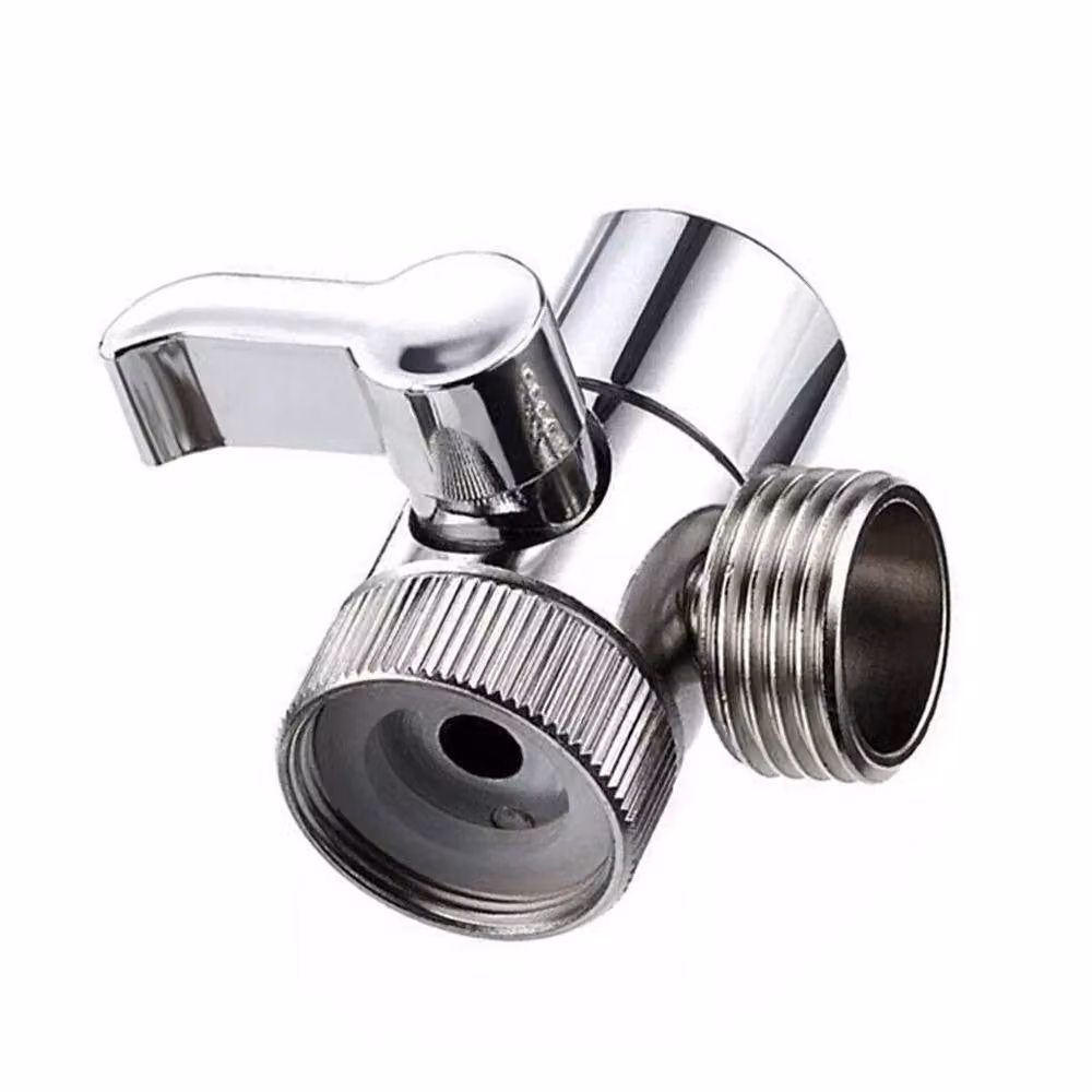 PAWNORA 2 in 1 Brass Bidet Shower Head Diverter T Valve Adapter in Silver – 2