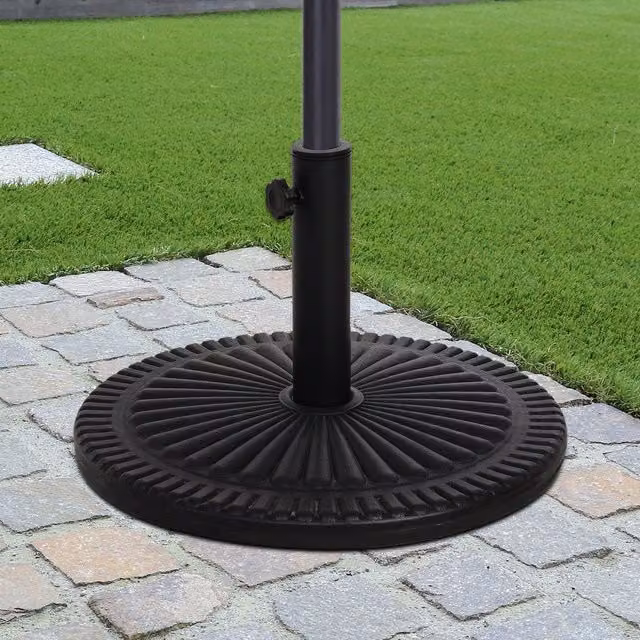 Outsunny Black Plastic and Concrete 14kg Parasol Holder Stand