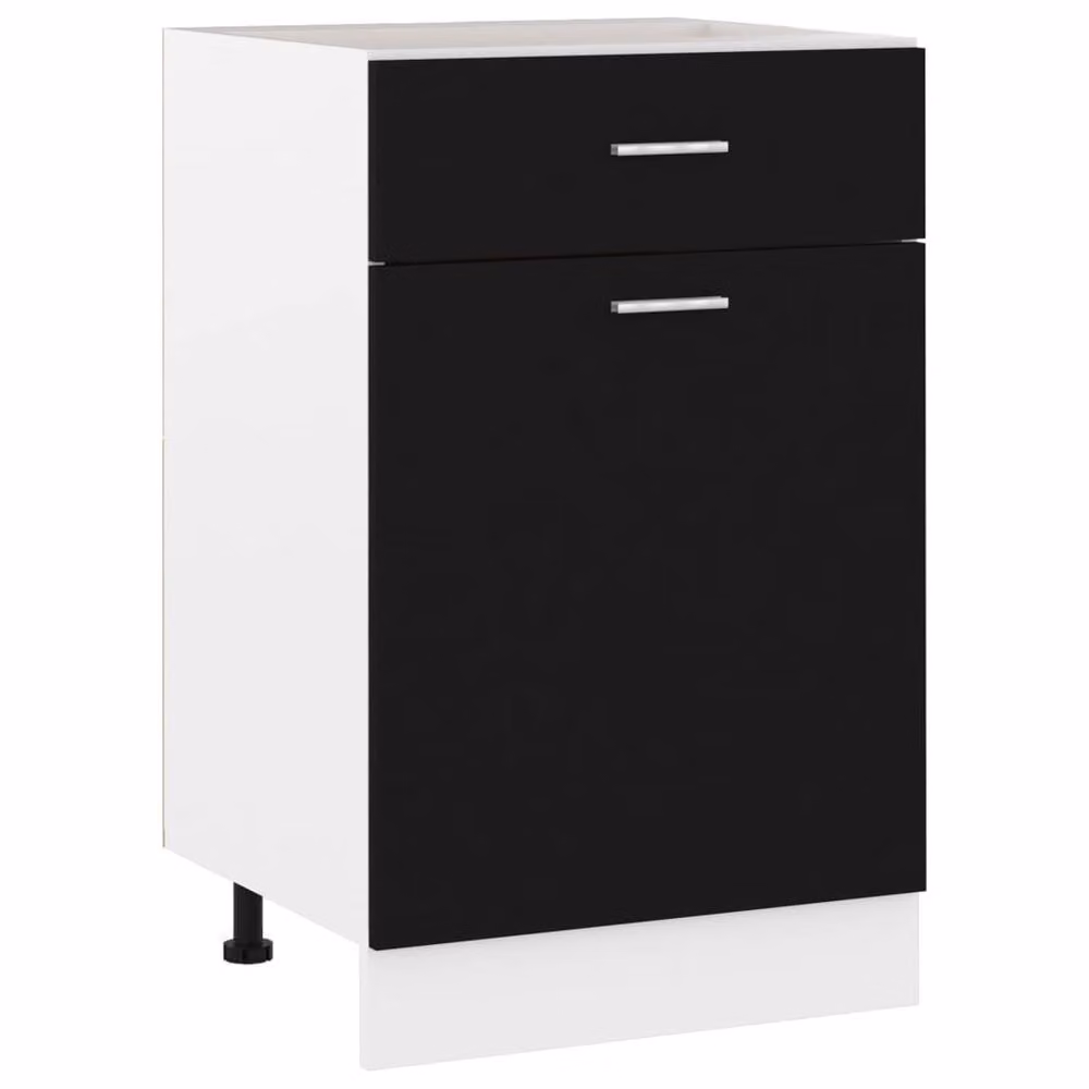 Berkfield Home Black Modern Kitchen Drawer Bottom Cabinet in MDF, W/D/H: 50 x 46 x 81.5 cm – 2