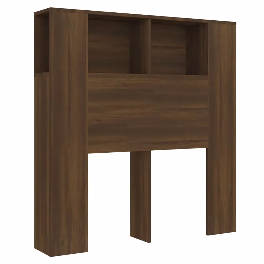 Berkfield Home Modern Brown Oak Headboard Cabinet with Side Compartments, W/D/H: 100 x 18.5 x 104.5 cm – 2