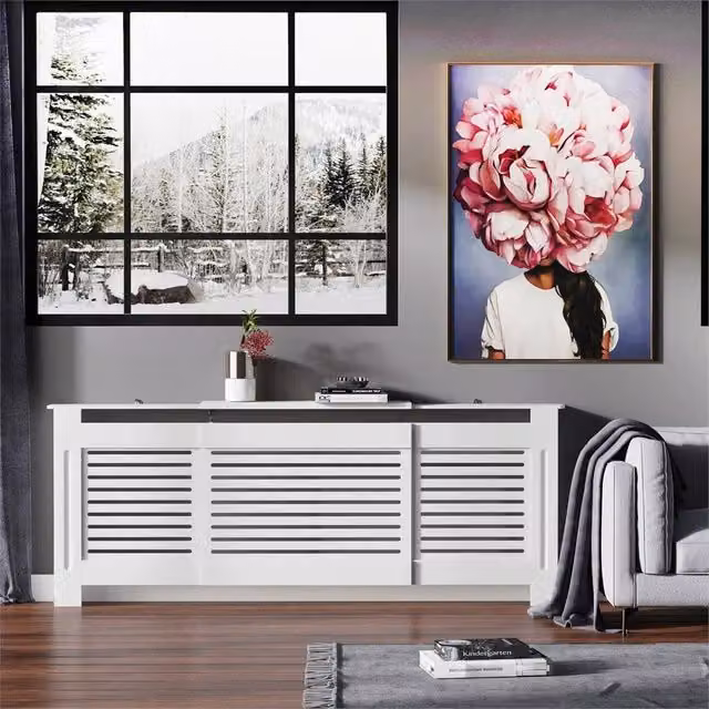 EONLION Extendable Radiator Cover Cabinet Shelving in White – 1