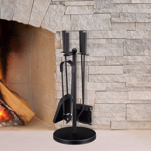 Marco Paul 5pc Fireside Accessory Set with Stand in Black – 1