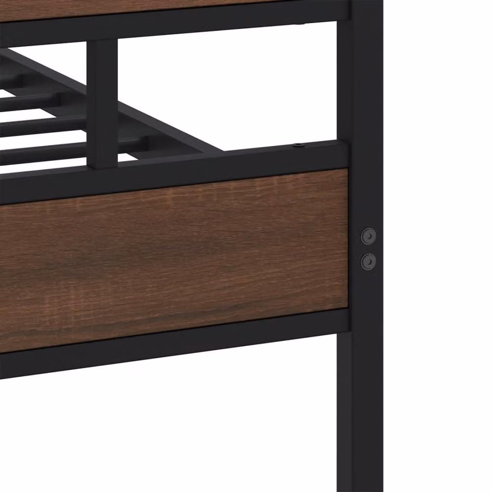 Berkfield Home Metal Bed Frame with Headboard and Footboard in Brown, W/D/H: 140 x 190 cm – 3