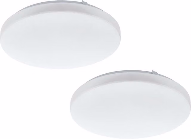 Loops 2 Pack White Modern Round LED Ceiling and Wall Light with Plastic Shade, 17.3W