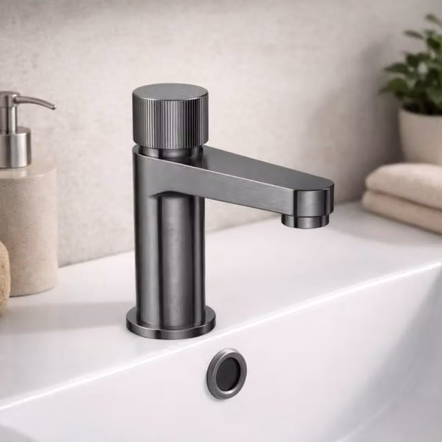 Bathroom Kingdom Koko Single Lever Mini Basin Mixer Tap in Gunmetal Grey