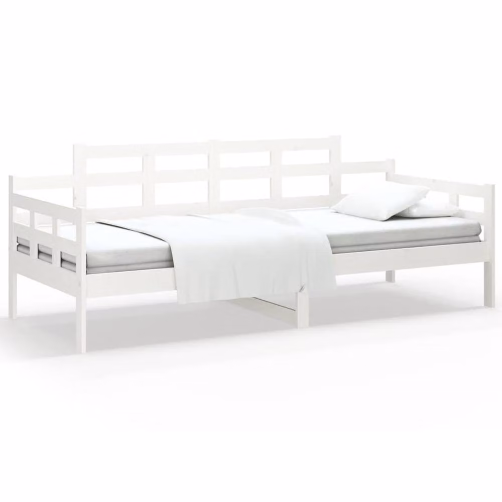 Berkfield Home Beautiful Day Bed in White Lacquered Solid Pine Wood, W/D/H: 190 x 90 x 76 cm – 2