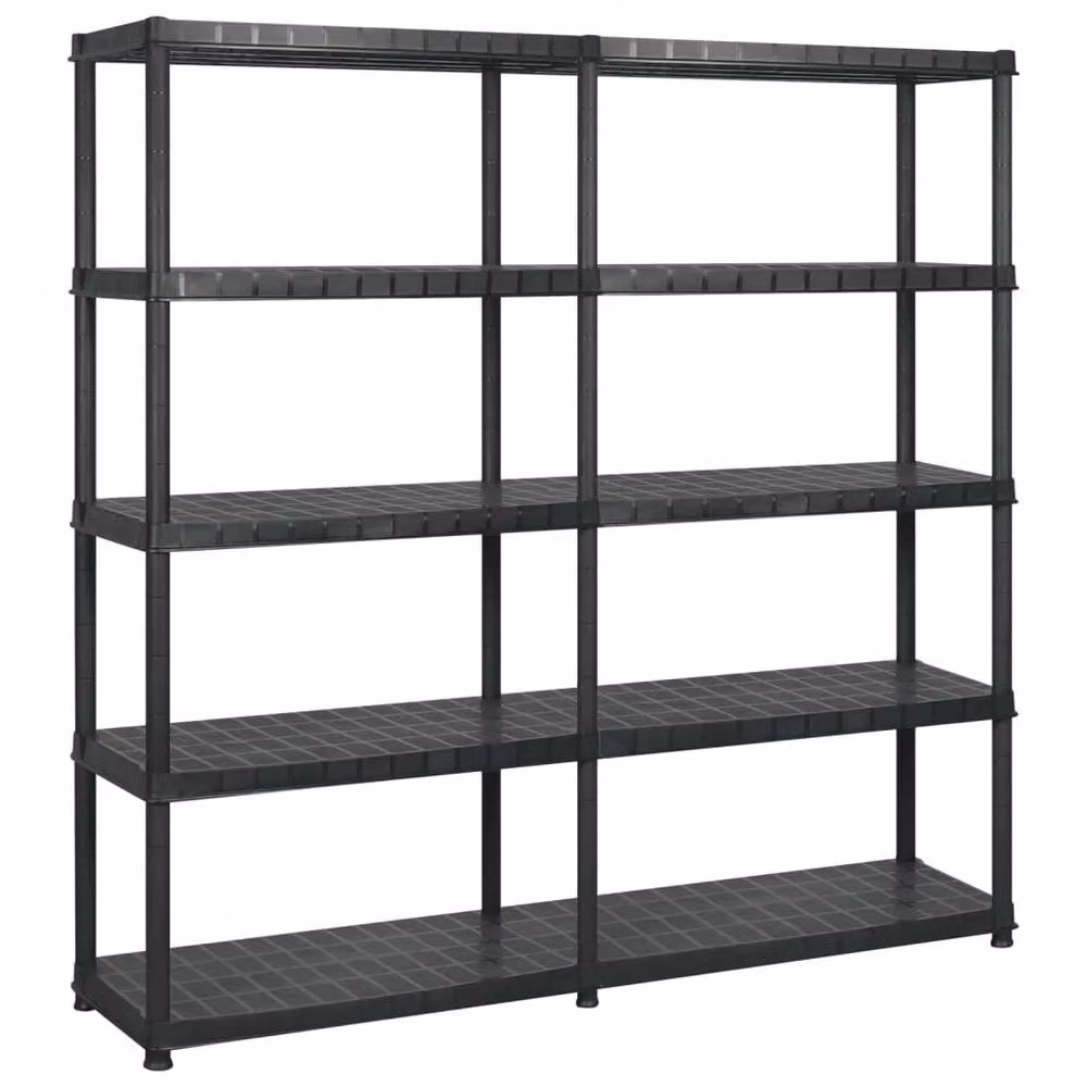 Berkfield Home 5-Tier Storage Shelf, Black, W/D/H: 45.7 x 45.7 x 185 cm – 2