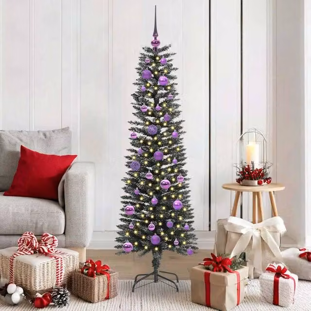Berkfield Home Green Artificial Christmas Tree with 150 LEDs, W/D/H: 43 x 43 x 150 cm
