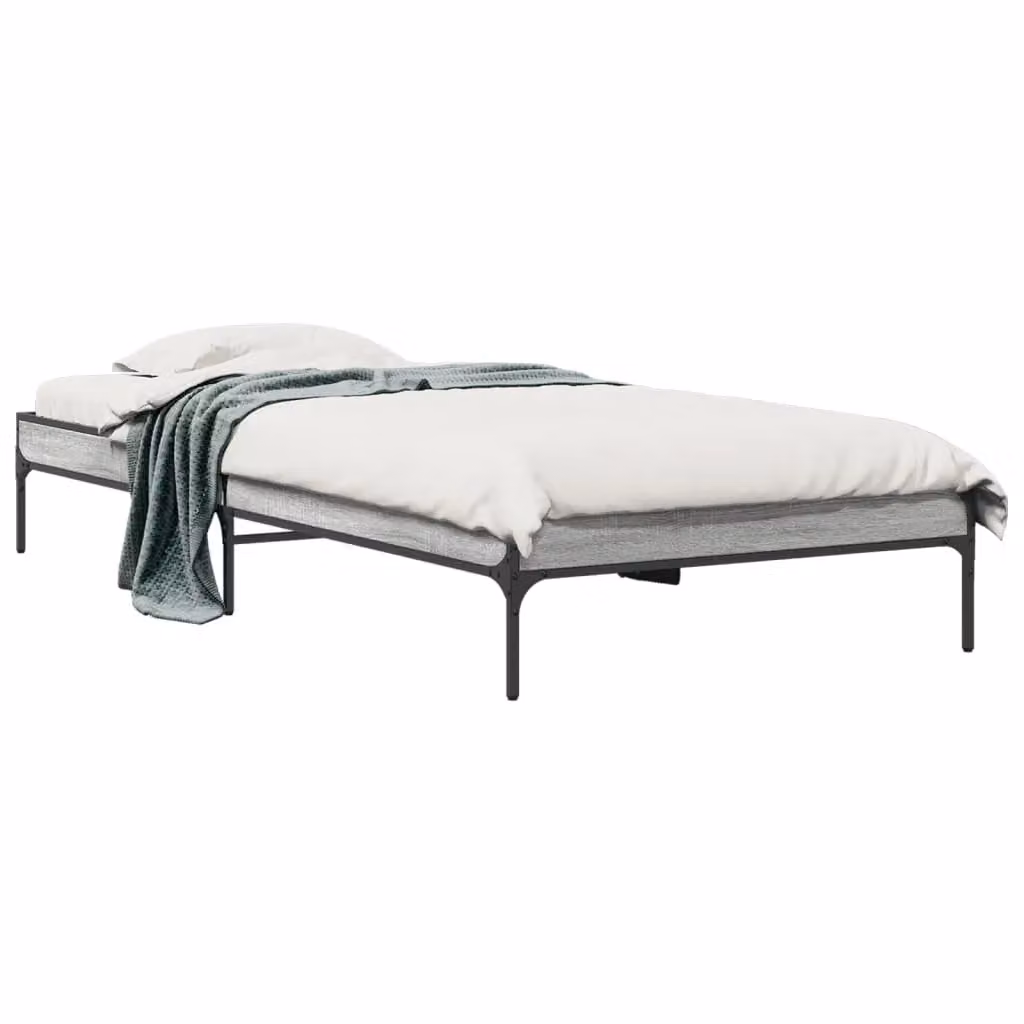 Berkfield Home Small Single Bed Frame in Grey Sonoma, W: 75 cm, L: 190 cm – 2