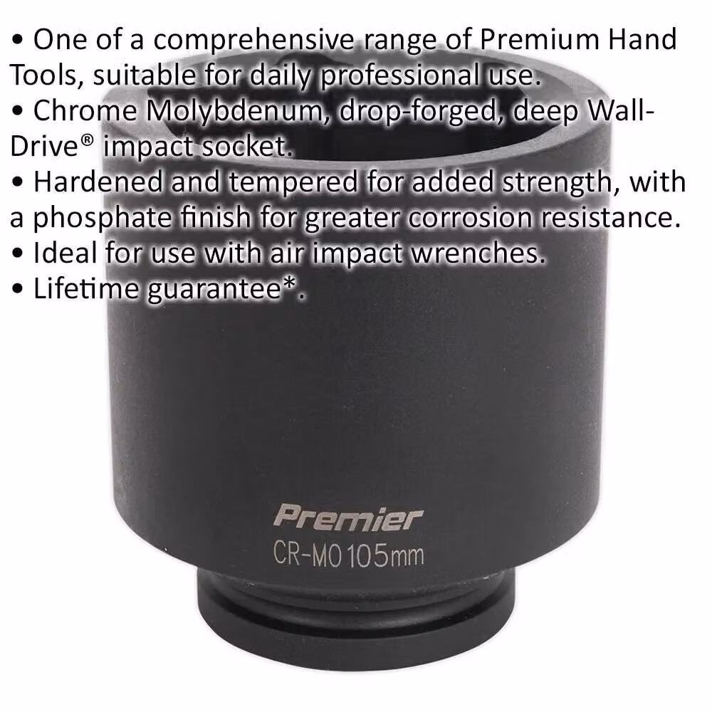 Loops 105mm Forged Deep Impact Socket, 1 Inch Sq Drive, Black Chromoly Wrench Socket – 2