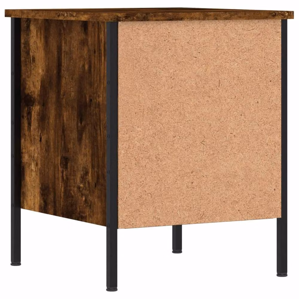 Berkfield Home Set of 2 Smoked Oak Bedside Cabinets in Brown, W/D/H: 40 x 42 x 50 cm – 5