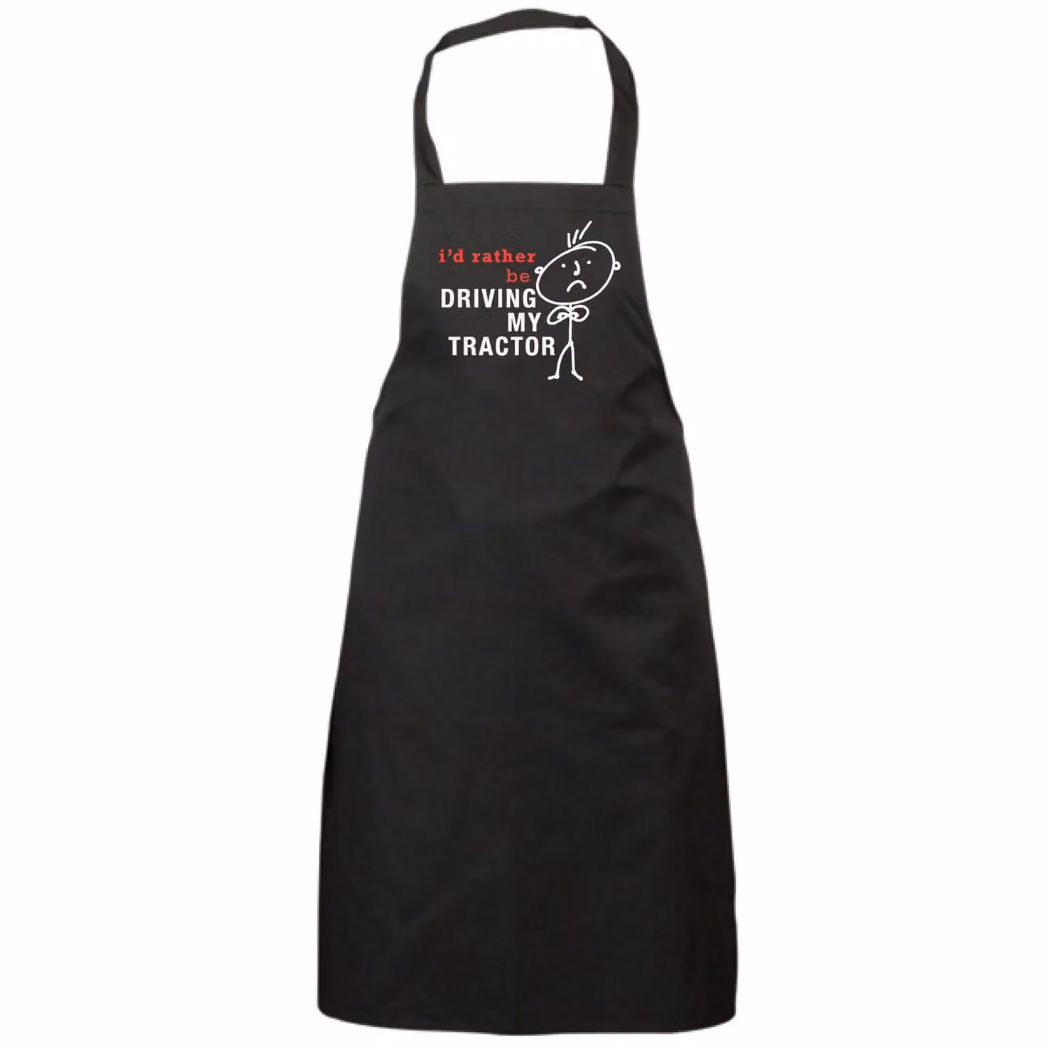 60 Second Makeover Men's I'd Rather Be Driving My Tractor Black Apron – 2