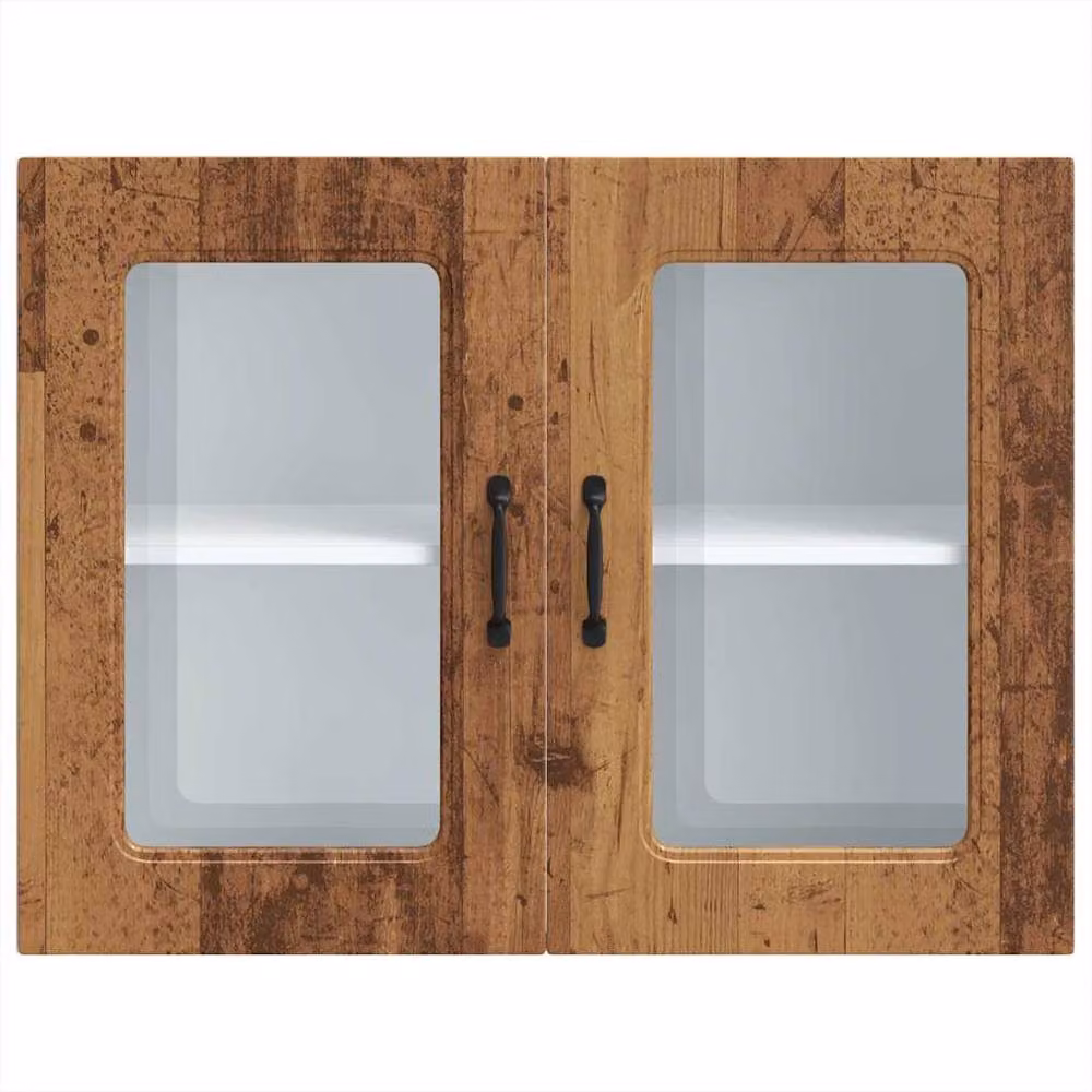 Berkfield Home Kalmar Wall Mounted Kitchen Cabinet with Glass Doors in Brown, W/D/H: 60 x 31 x 80 cm – 3