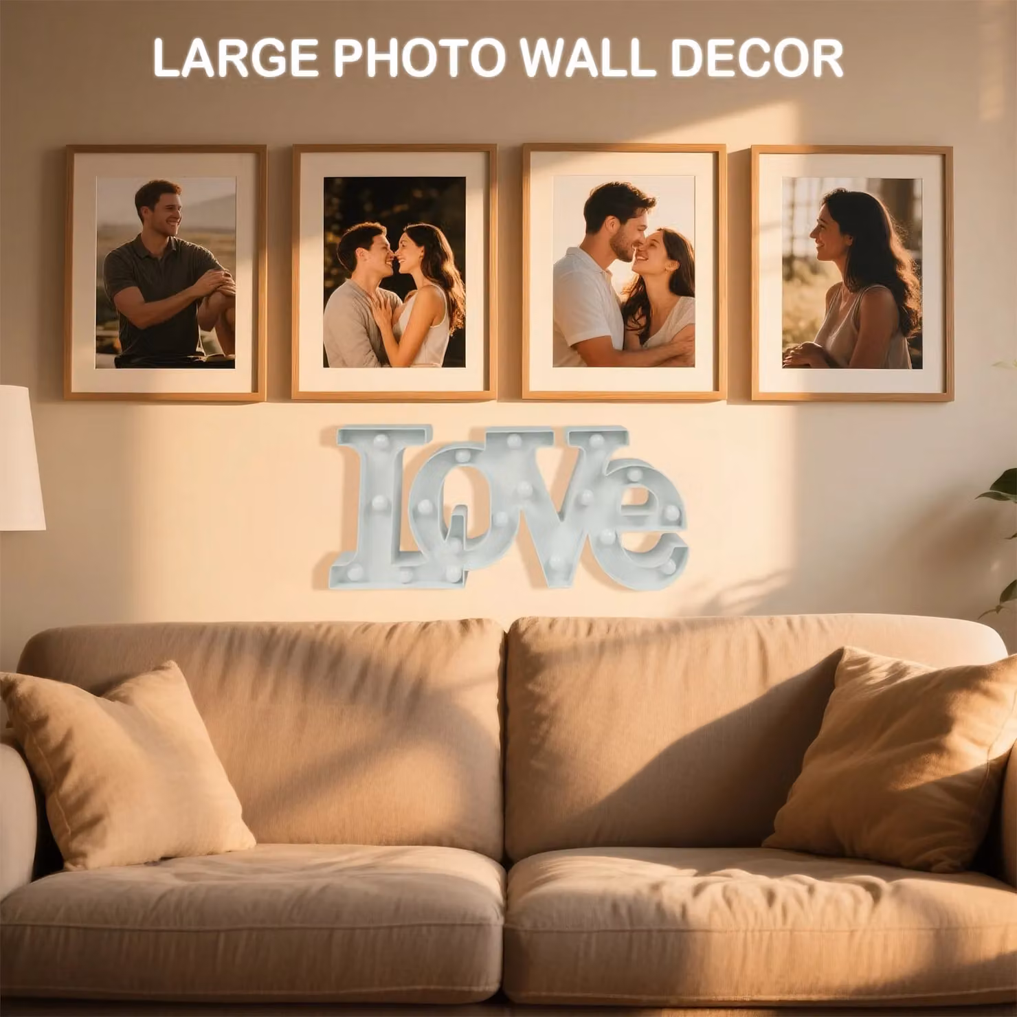 Bright Zeal LOVE Indoor Decorative Light in White, 40.64 x 40.64 x 45.08 cm – 3