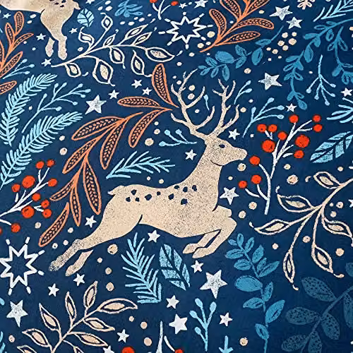 Happy Linen Company Winter Stags Blue Reversible Duvet Cover and Pillowcase Bedding Set, W/D/H: 180 x 200 cm, Pillowcase: 50 x 75 cm – 3