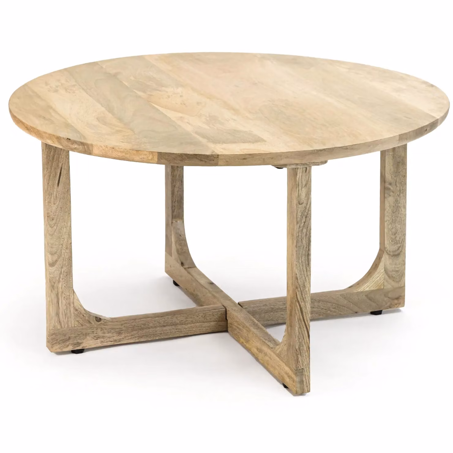 IH Design Bathwick Round Mango Wood Coffee Table in Brown, W/D/H: 80 x 80 x 45 cm – 2