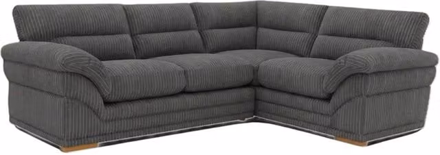 Bliss Furniture Amalfi Claude Left Hand 2 Piece L-Shape Corner Sofa in Grey Fabric