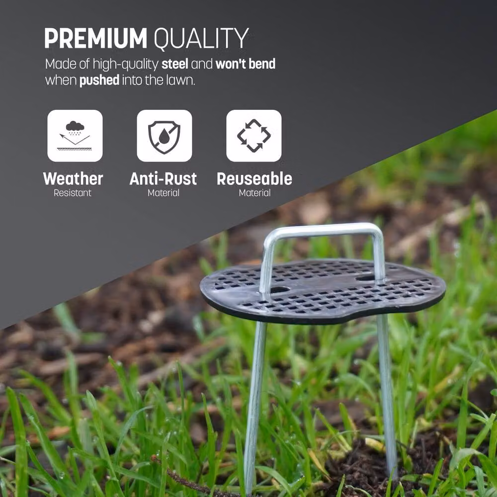 Keplin 101-Piece U-Shaped Garden Peg Set with Washers and Pick Hook in Silver Galvanised Steel – 2