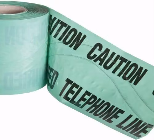 ProSolve Detectable Underground Warning Tape for Telephone Cables, Green, W: 15 cm, L: 100 m