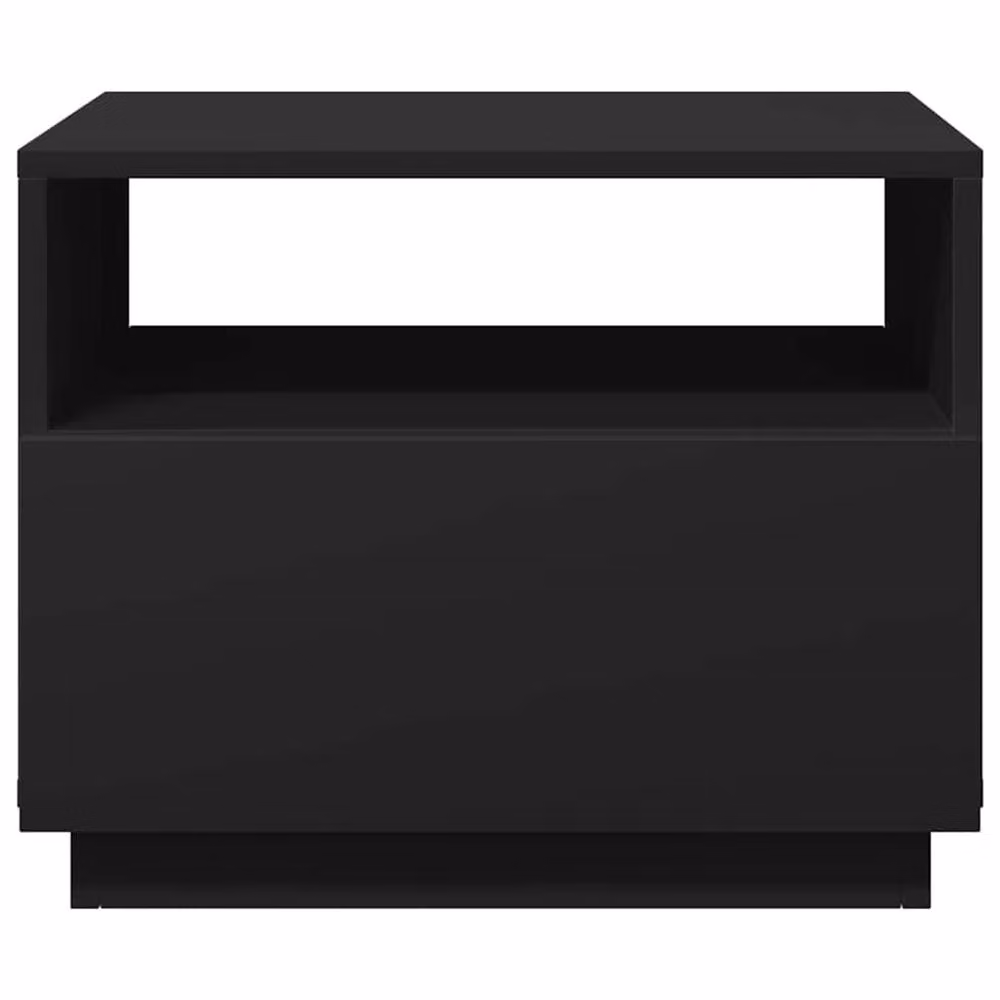 Berkfield Home Modern Black Coffee Table with LED Lights W: 50 cm, D: 49 cm, H: 40 cm – 6