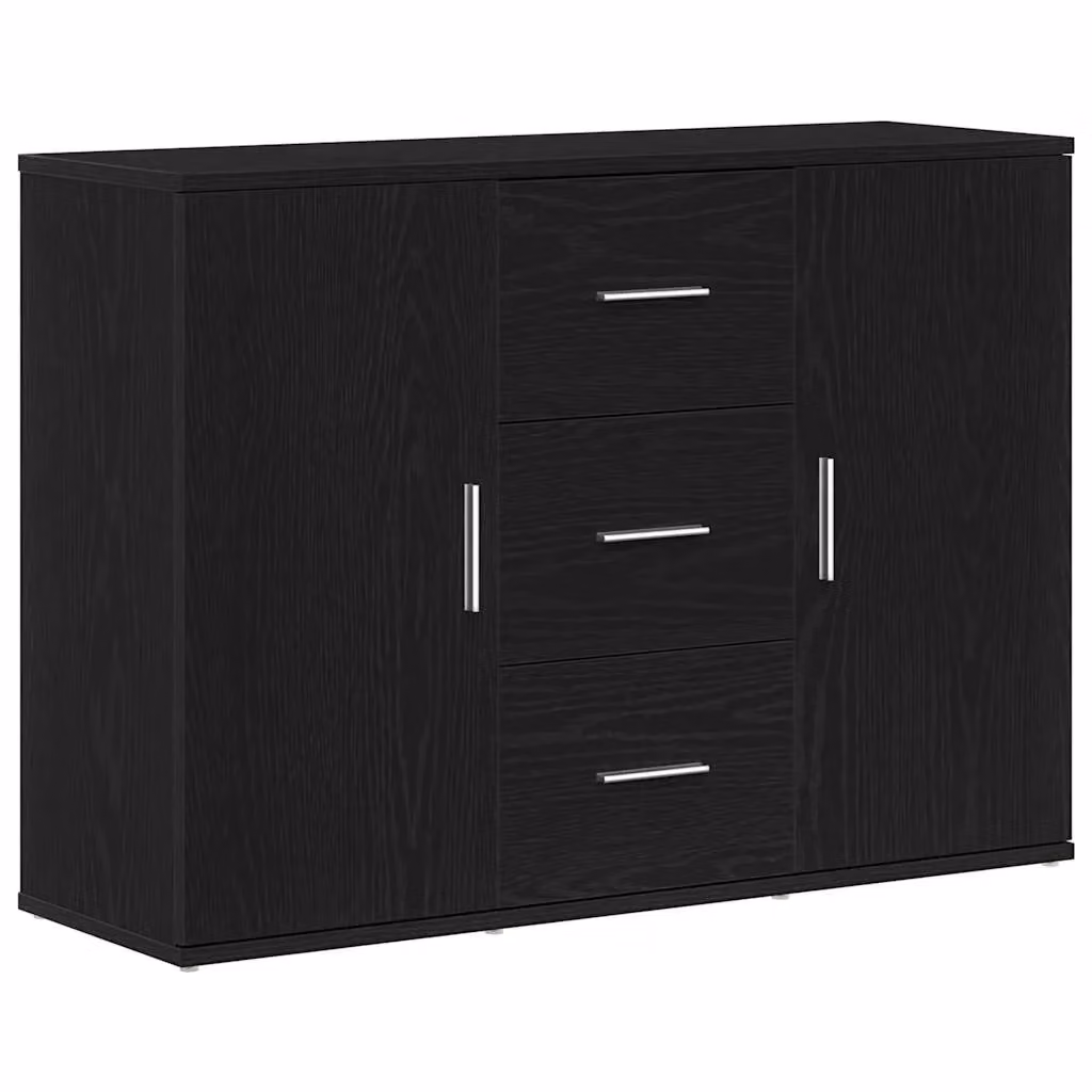 Berkfield Home Black Oak Sideboard in MDF, W/D/H: 91 x 29.5 x 65 cm – 2