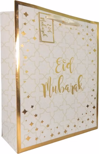 Peacock Supplies White Paper Eid Mubarak Gift Bag
