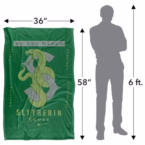 Warner Bros. Harry Potter Slytherin By Any Means Super Soft Fleece Throw Blanket, Green/Multicolour, W/D/H: 91.44 x 147.0 x 0 cm – 4