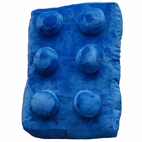 Replicushion Co Retro Rectangular Plush Brick Cushion in Blue and Red, W/D/H: 40 x 26 x 26 cm – 1