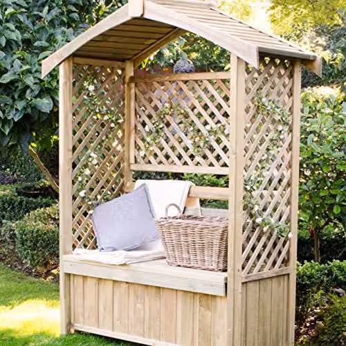 Forest Garden Lyon Arbour in Rustic Brown Wood – 3
