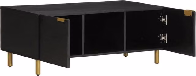 Berkfield Home Black Industrial Coffee Table, W/D/H: 100 x 54 x 40 cm