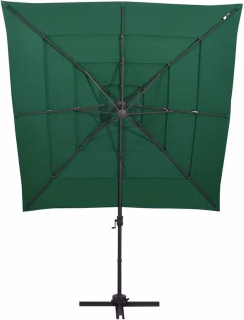 Berkfield Home 4-Tier Green Polyester Parasol with Aluminium Pole, W/D: 250 x 250 cm – 1