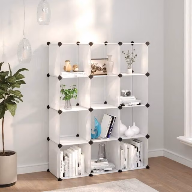 Berkfield Home 12-Cube Storage Organiser in Transparent Clear – 1