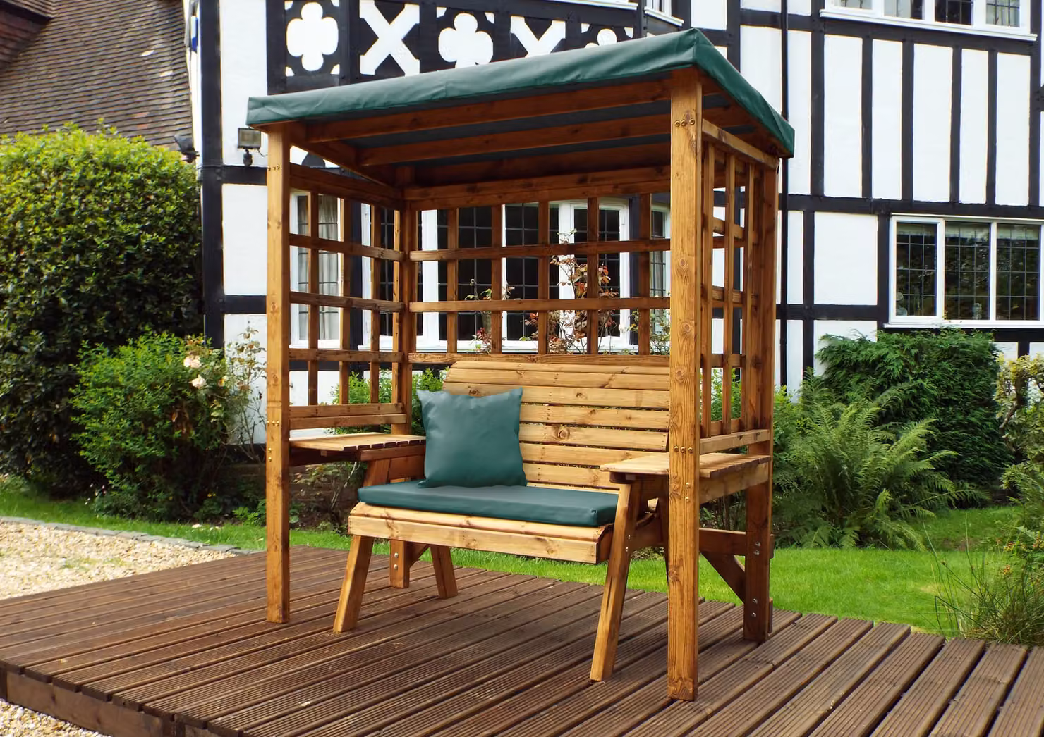 Charles Taylor Trading Wentworth Two Seater Arbour in Green and Brown – 2