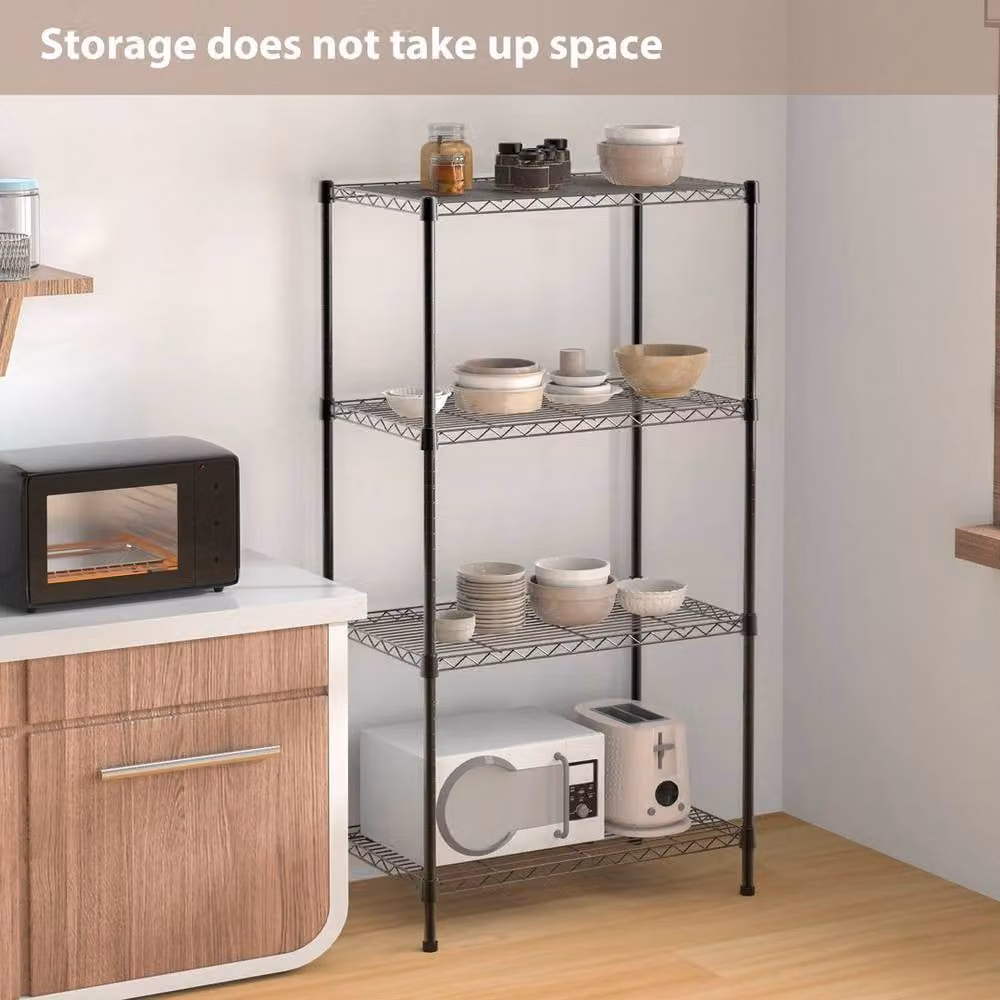 PAWNORA Heavy Duty 4-Tier Metal Garage Shelving in Black – 3