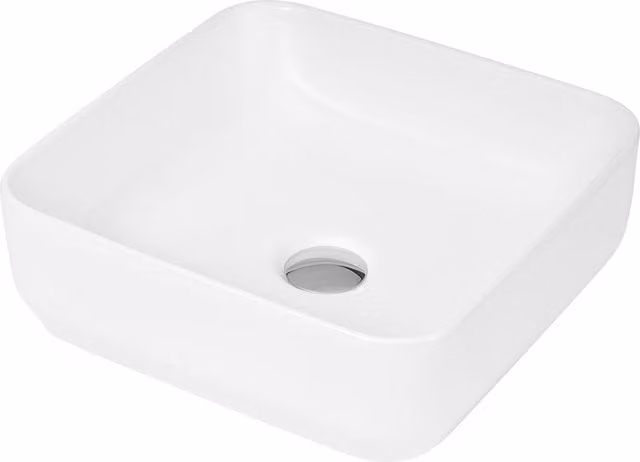Balterley Square Vessel Bathroom Basin for Countertop, White, W: 36.5 cm