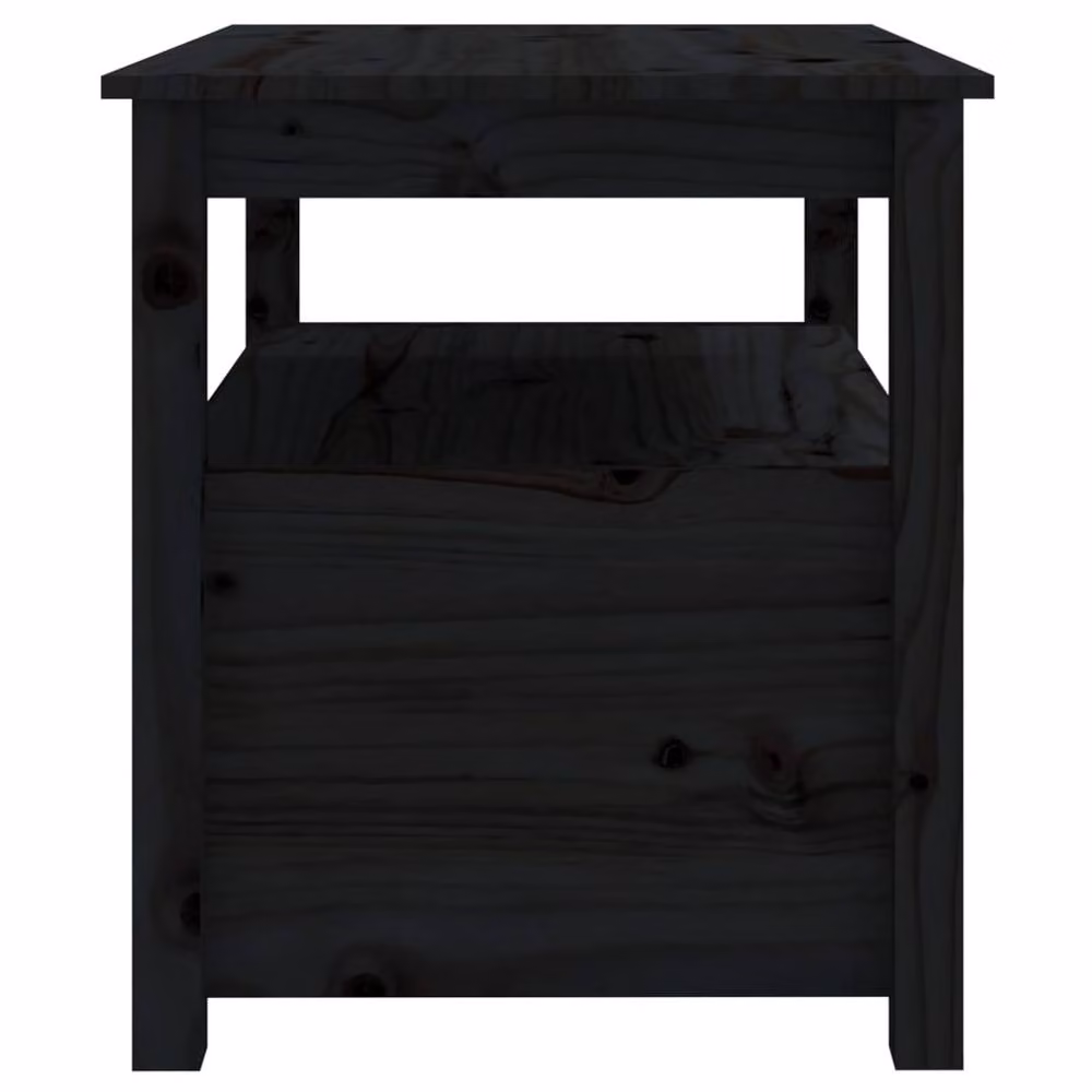 Berkfield Home Black Rustic Solid Pine Coffee Table W: 71 cm, D: 49 cm, H: 55 cm – 5