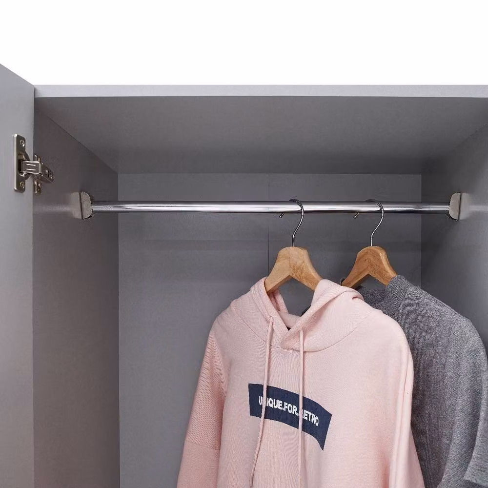 Timber Art Design Modern 2 Door Double Wardrobe in Grey and White with Hanging Rail and Internal Shelves – 3