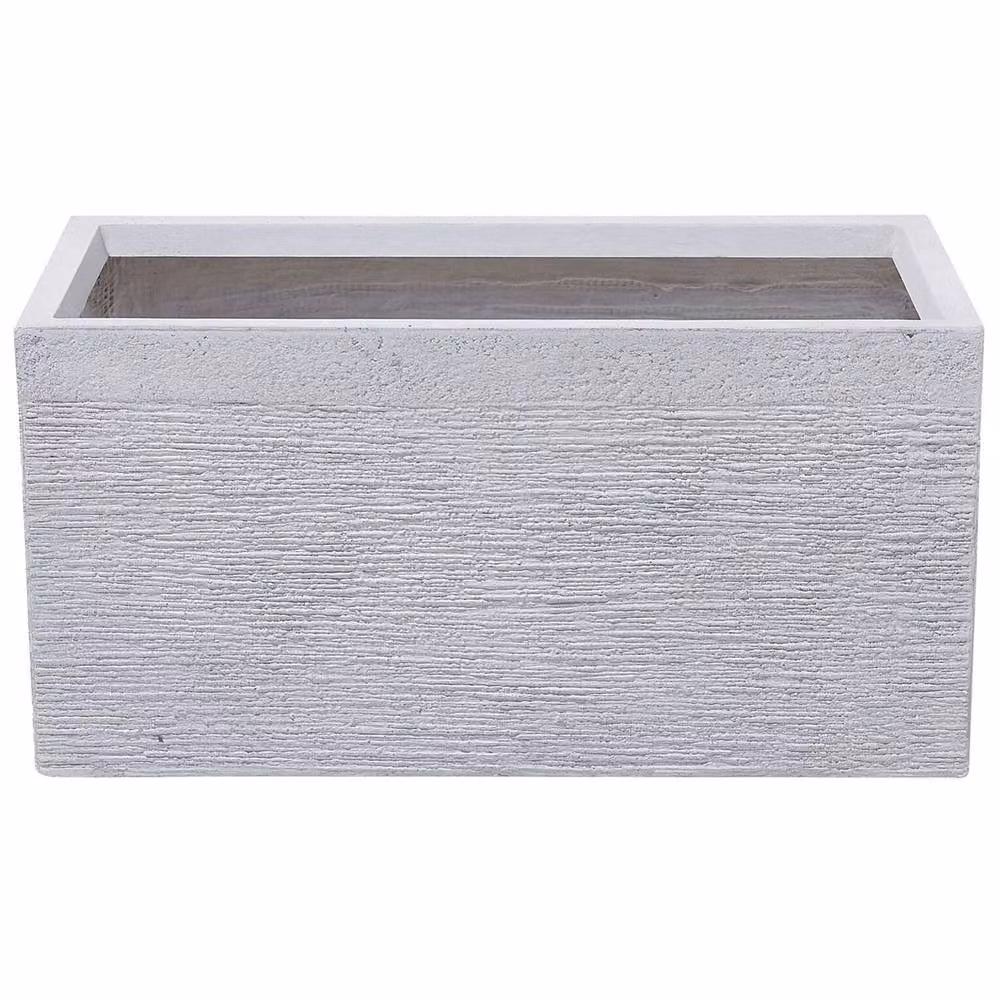Wyld and Coco White Fibre Clay Rectangular Planter W: 60 cm, D: 29 cm, H: 30 cm – 2