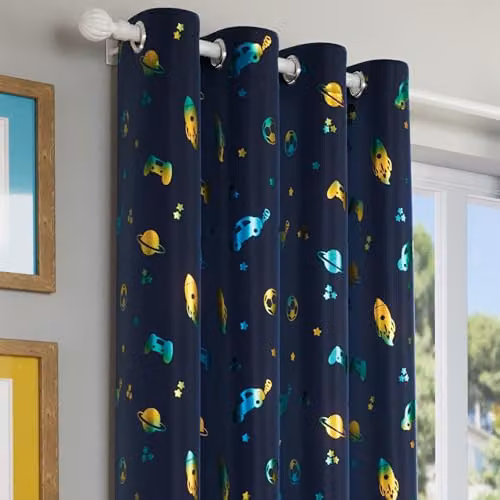 Enhanced Living Infinity Kids Blackout Curtains, Blue, W: 168 cm, H: 183 cm – 2