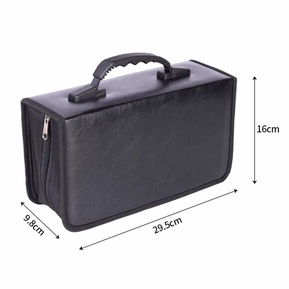 EONLION 128 CD/DVD Storage Wallet and Car Disc Holder in Black, Width: 50 cm – 2