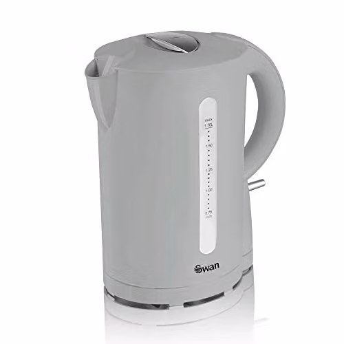 Swan 1.7L Jug Kettle in Grey with 2200W Rapid Boil and Auto Shut-Off – 1
