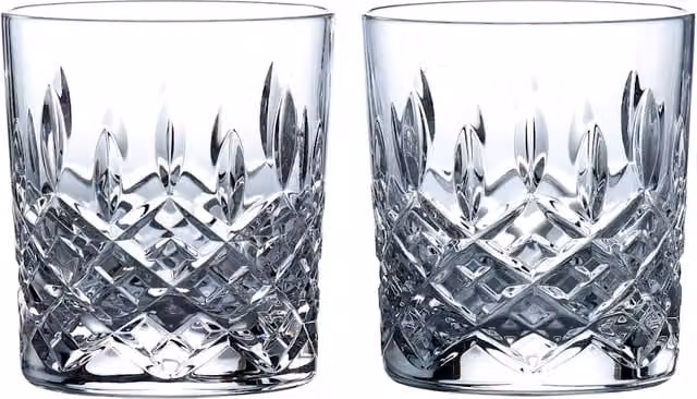 Royal Doulton Ashmere Set of 2 Transparent Crystal Glass Tumblers