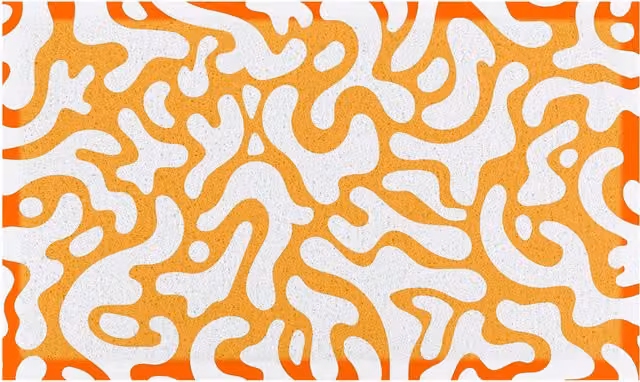 Artsy Mats Orange Blobs Indoor Outdoor Doormat, Orange, Rectangular, Weatherproof and Non-Slip
