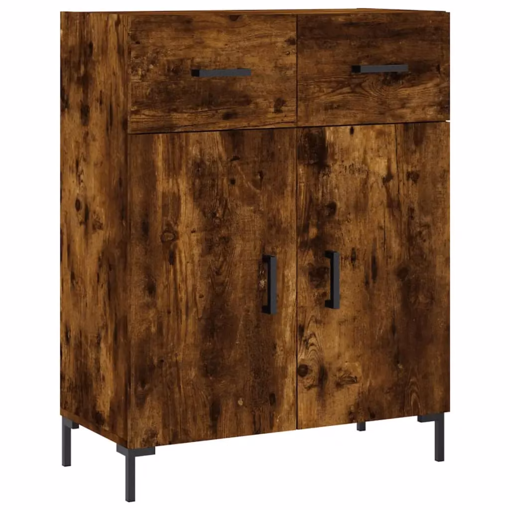 Berkfield Home Modern Smoked Oak Sideboard in Brown, W/D/H: 69.5 x 34 x 90 cm – 2