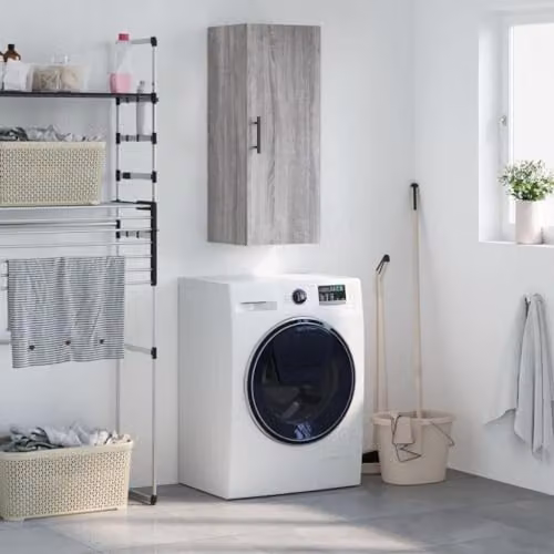 vidaXL Modern Wall Mounted Cabinet in Grey, W/D/H: 34.5 x 34.0 x 90.0 cm – 2