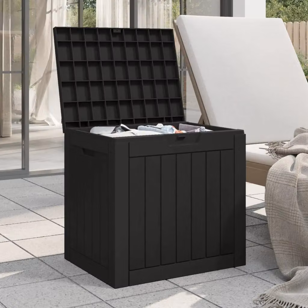 Berkfield Home Garden Storage Box in Black Polypropylene, W/D/H: 55.5 x 43 x 53 cm – 3