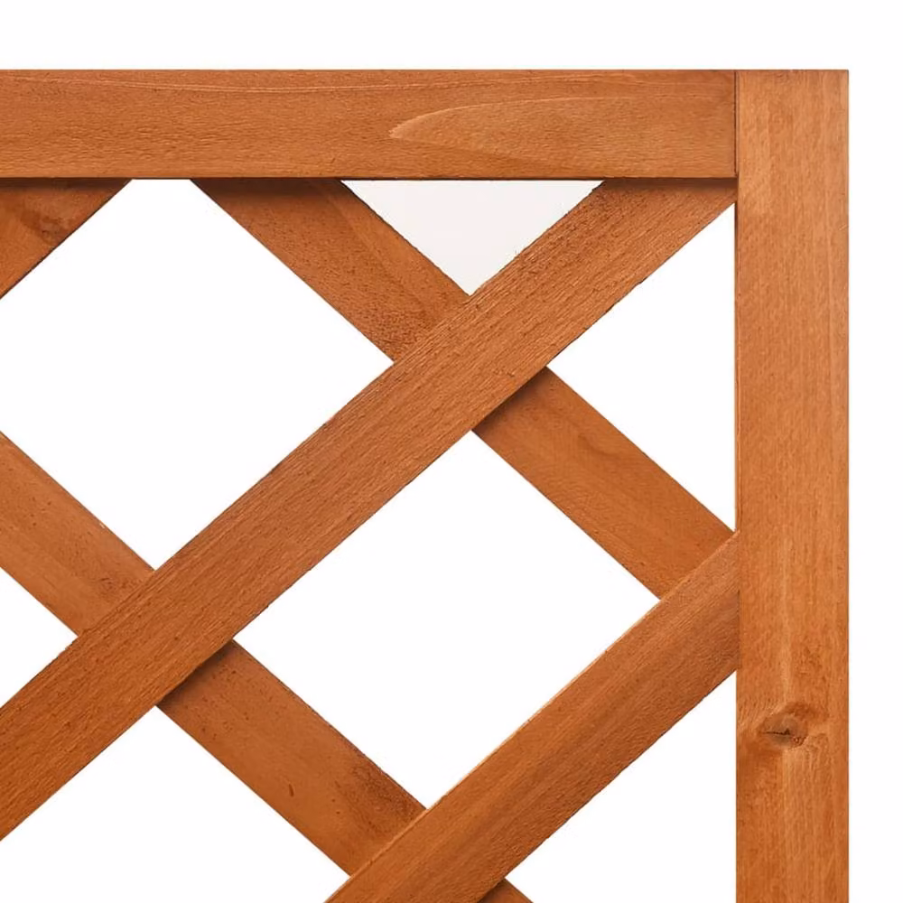 Berkfield Home Beautiful Corner Trellis Planter in Brown Solid Fir Wood, W/D/H: 40 x 40 x 150 cm – 4