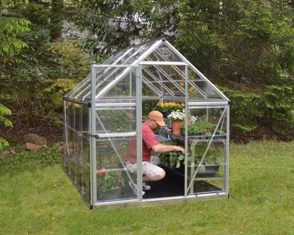 Palram Harmony 6x6 Polycarbonate Greenhouse in Silver, W: 185 cm, D: 186 cm, H: 208 cm – 2
