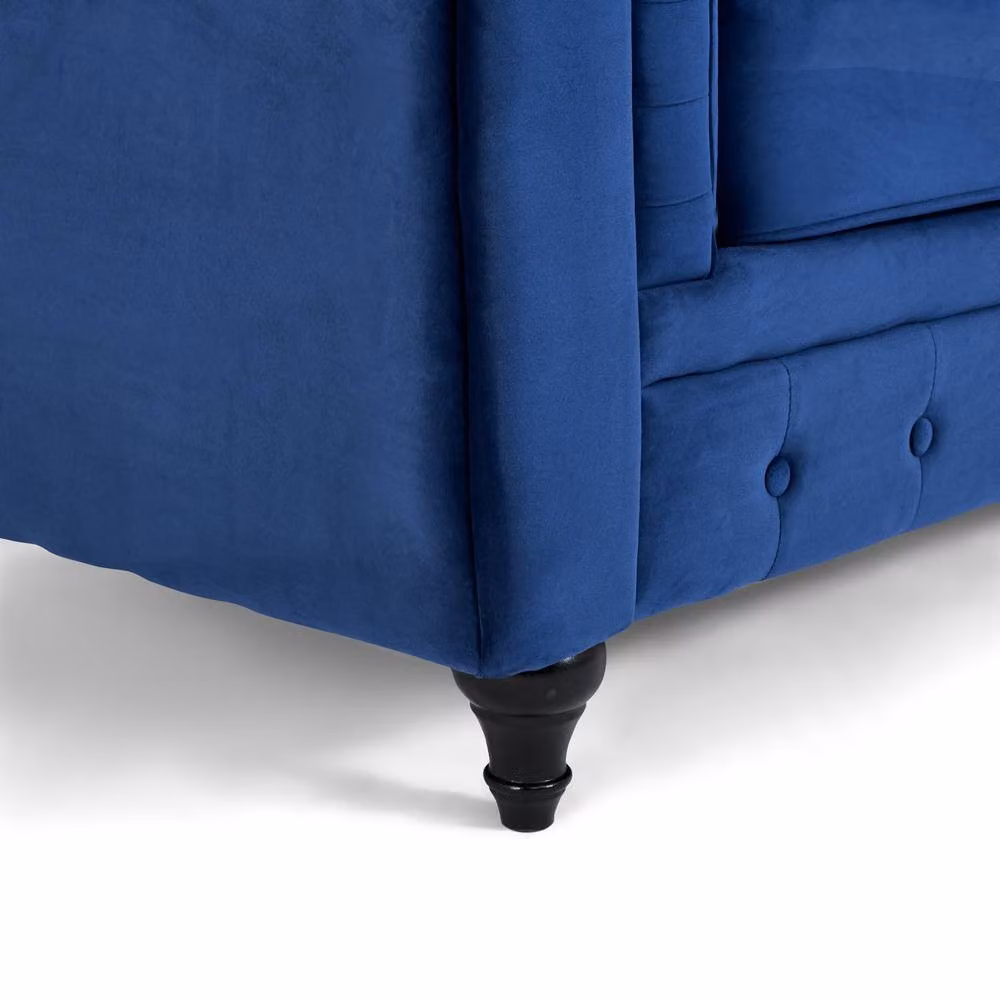 Bravich LTD Blue Velvet Chesterfield Button Tufted 2 Seater Sofa – 4
