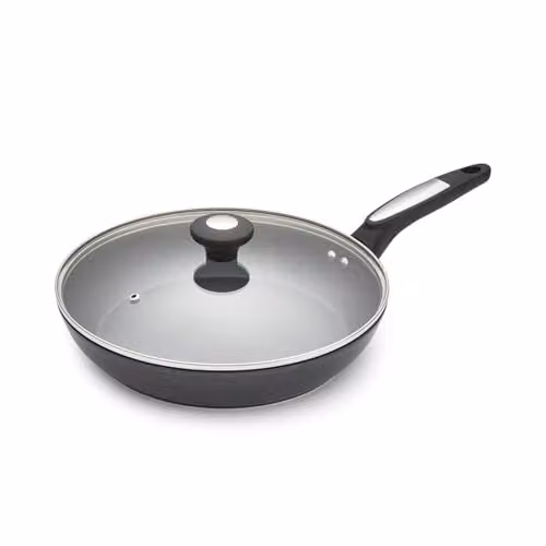 Morphy Richards Black Ceramica Lidded Frying Pan with Glass Lid, 28cm – 1